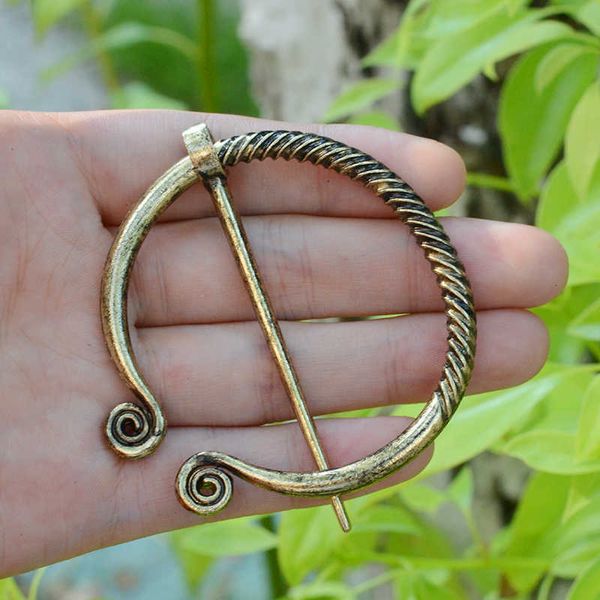 

pins brooches ancient bronze silver color pin belt nordic bules brooch bule cloak cloak button medieval viking jewelry gift for men l221024, Gray