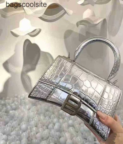 

bag square designer bags small balencaigass vintage leather 2022 pattern handbag shoulder hourglass fashion quality crocodile women's f