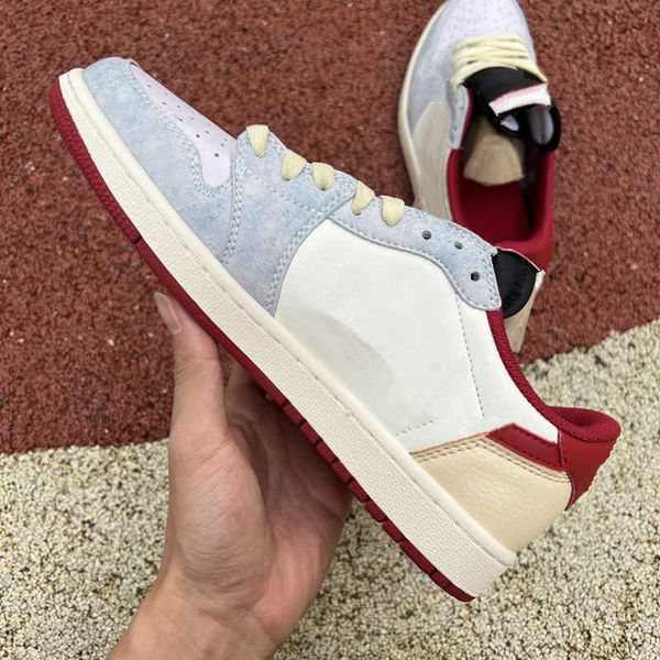 

jumpman 1 1s high og low basketball shoes fragment design x military white grey red die tie sports shoe fashion men women casual