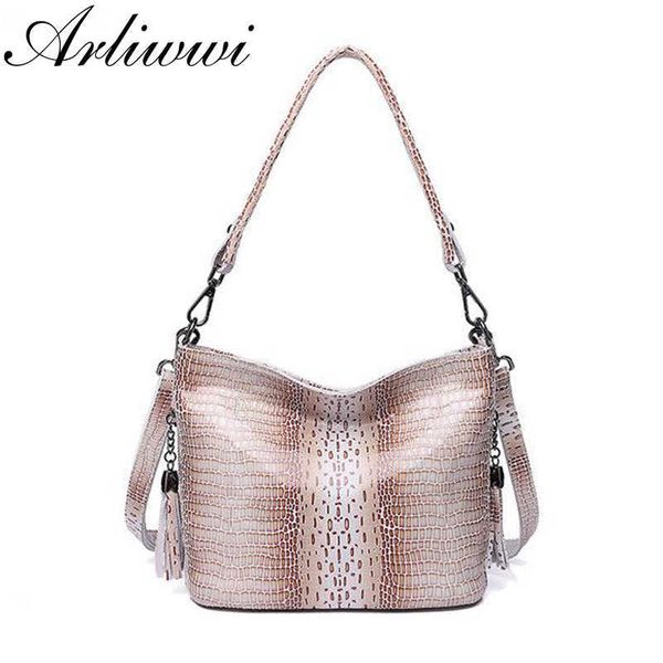 

shoulder bags real leather luxury handbags women shiny embossed coating bucket fashion 221024