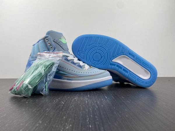 

shoes j balvin jumpman 2 ow men women 2s celestine blue white multi color led glow-in-the-dark sports sneakers original