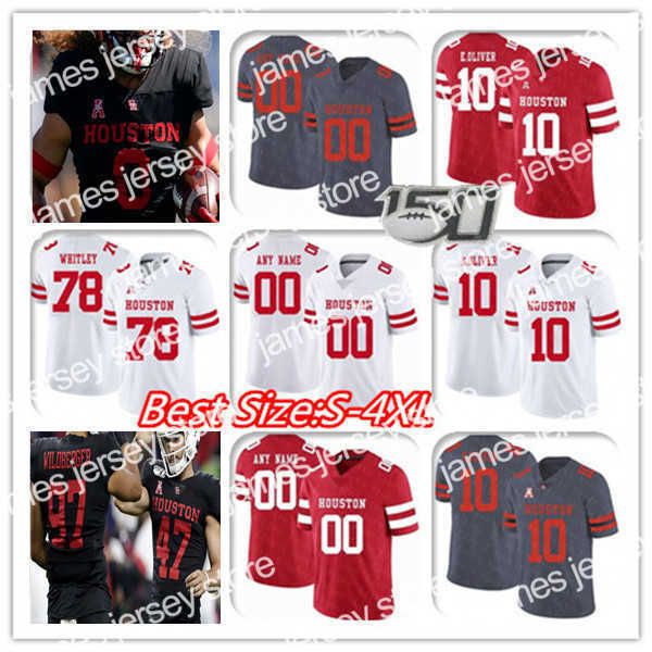 

american college football wear american college football wear houston cougars uh football college jersey clayton tune ike ogbogu alton mccas, Black