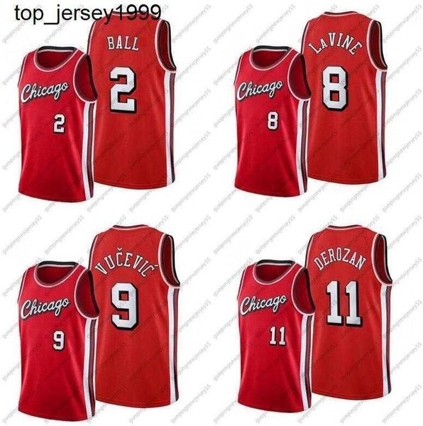 

stitched basketball jersey s-6xl zach lavine 8 lonzo ball 2 nikola vucevic 9 alex6caruso 11 derozan chicagocity 75th anniversary jerseys, Black;red