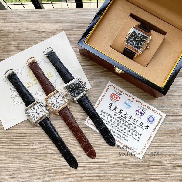 

c artier 43mm santo dumont series 316l stainless steel case sapphire pointed bead men mechanical watch j03u, Slivery;brown