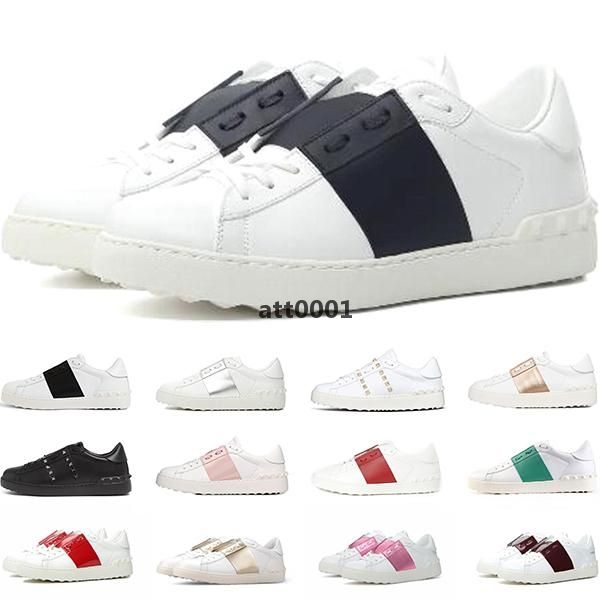 

shoes platform white black red men women leather shoe open low mens trainers sneakers sports size 35-46 valen valentinoe''valentin