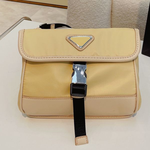 

nylon bag leather smartphone case bag women men designer push-lock clasp enameled metal triangle cases worn around the neck shoulder bag 202