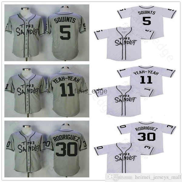 

mens the sandlot benny 30 rodriguez 5 michael 'squints' palledorous 11 alan yeah-yeah mcclennan movie baseball jerseys, Black