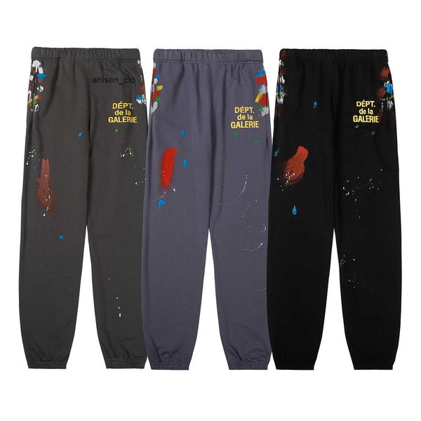 

hip hop galleryes designer pants dept splash ink dept hand-painted graffiti, Black