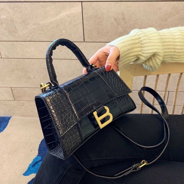 

paris hourglass bag women hand crocodile pattern one shoulder cross messenger square tide