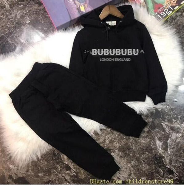 

kids sets designer tracksuit boys girls coat trousers autumn suit classic letter print long sleeve sweatshirt pants children clothing, White