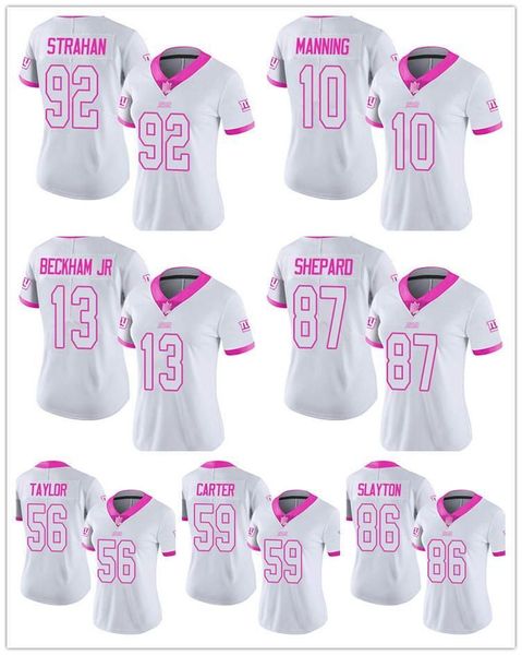 

jersey new york''giants''women football daniel jones saquon barkley rush white''football shirt, Black