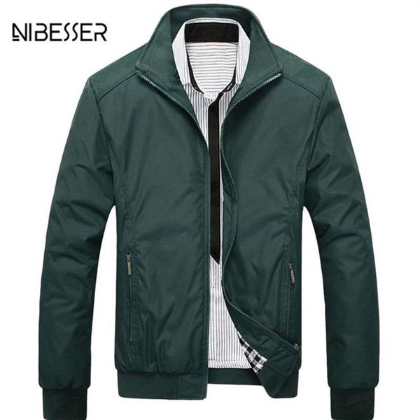 

nibesser men's classic jacket stand collar men jackets and coat streetwear bomber jacket casual jackets spring autumn for mal2952, Black;brown