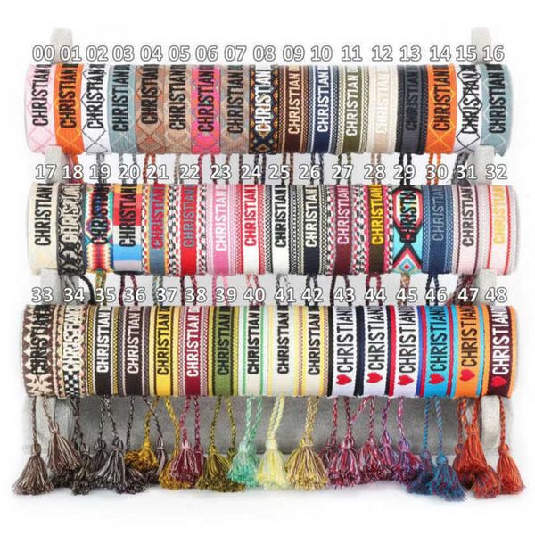 

luxury bracelets women's fashion brand d designer bangle jewelry female embroidery woven bracelet bohemian creative tassel men's g, Golden;silver