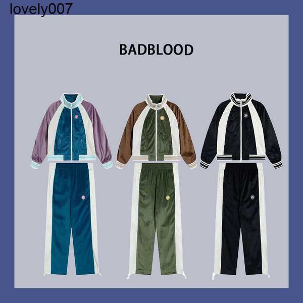 

men's tracksuits designer autumn babdlood sportswear leisure double zipper suit small crowd loose velvet women's fashion, Gray