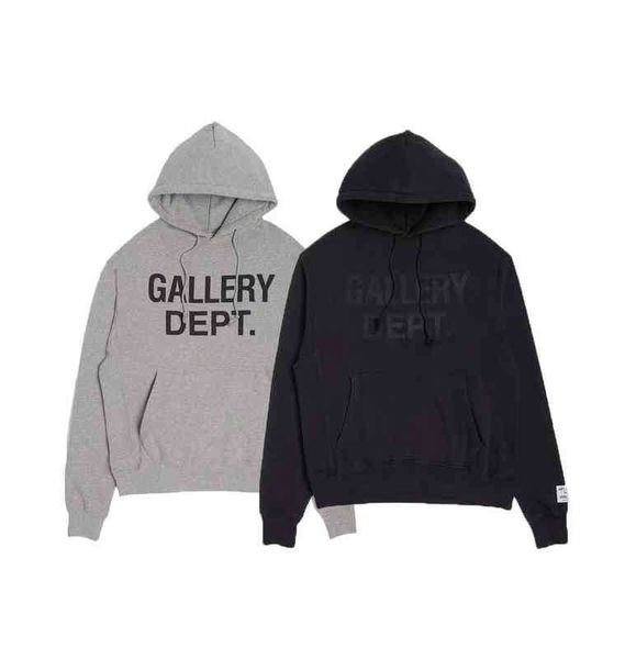 

designer 2022 fashion men's hoodies cotton sweater galleryt deptss letter printed autumn winter plush hoodie men's high street cas, Black