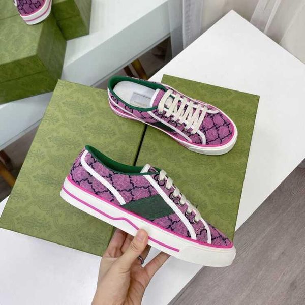

2022 ladies designer tennis 1977 sneakers canvas luxury shoes beige blue washed jacquard denim women's shoes ace rubber sole embroidere, Black