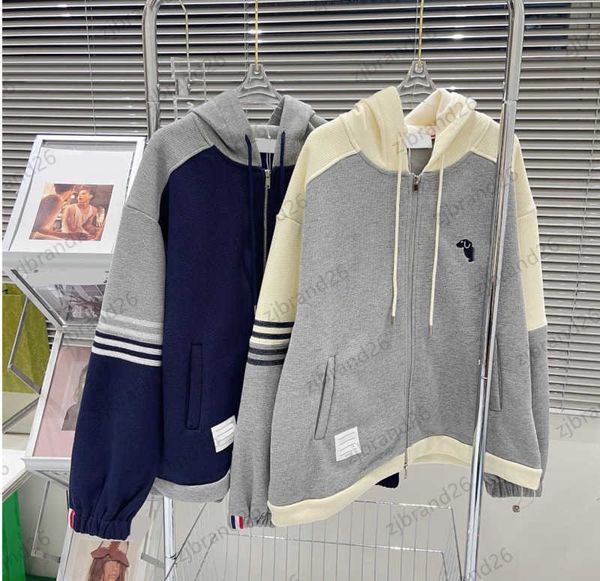 

jacket designer coat women patchwork striped cartoon embroidered jackets hem drawstring design with velvet hooded waffle coats sport casual, Black;brown