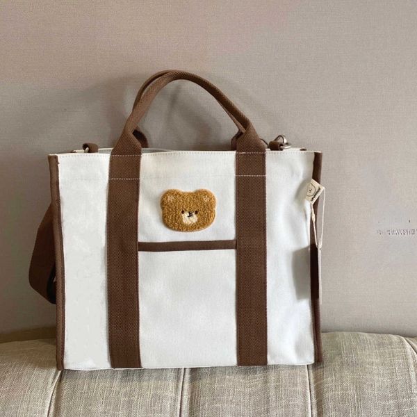

diaper bags large capacity mommy diaper bag canvas women shoulder messenger bag for mom cute baby item organizer stroller nappy bag t221024