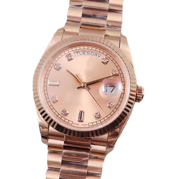 

luxury wristwatches for ladies automatic double calendar prime date 41mm stainless steel rose gold bracelet sapphire glass luminous rlx watc, Slivery;brown