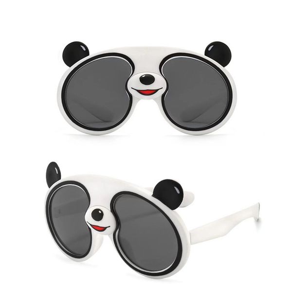 

cute cartoon panda shape polarized sunglasses trend kid glasses face decor childrens day gift, White;black