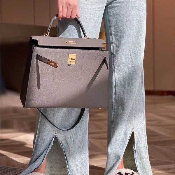 

bag designer luxury totes hermee classic kellies handle handbags high end quality cowhide 25 28 palm pattern female handbag shoulder messeng