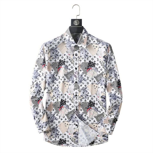 

2022 italian luxury designer menswear casual business shirt social and cocktail shirt brand spring/summer slim fashion asian size -xxxl k21, White;black