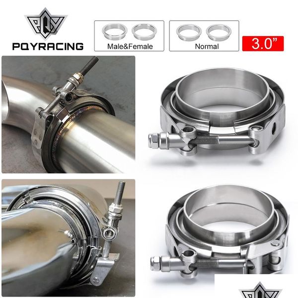 

hanger clamp flanges pqy - 3" sus 304 steel stainless exhaust v band clamp flange kit quick release male female or normal type drop dhc