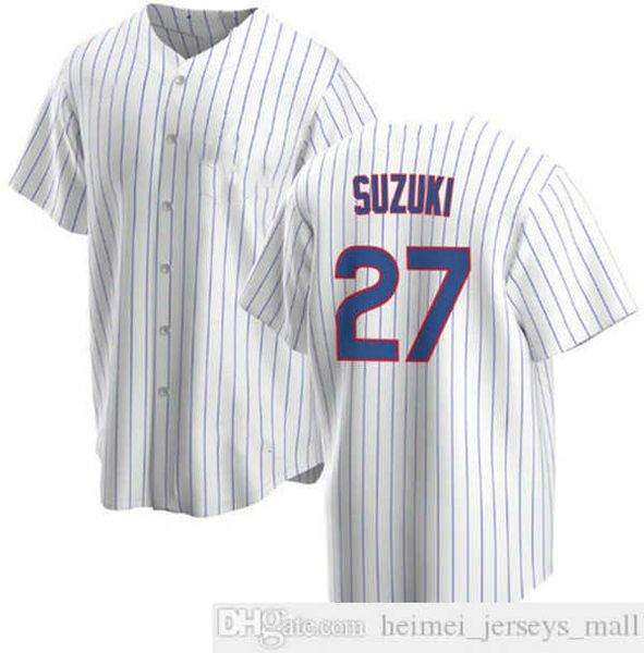 

2022 baseball jerseys seiya suzuki 27 jersey white stripe color button up men size s-xxxl stitched new, Black