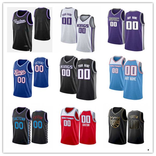 

fans 75th custom jersey sacramento''kings''men women youth 22 richaun holmes 3 terence davis ii 0 tyrese haliburton 8, Black