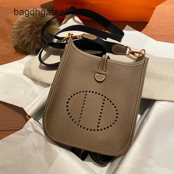 

hollowed designer bag bucket hermee bag evelyn head layer cow leather litchi women's one shoulder cross evelynes