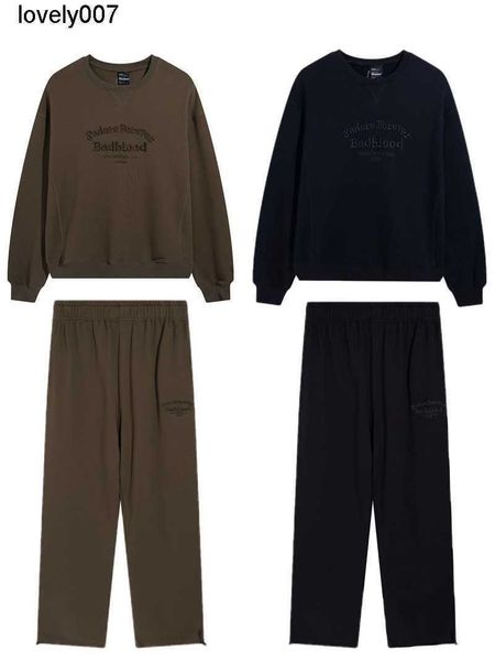 

men's tracksuits designer babdlood crew neck sweater classic embroidery letters loose couple casual straight pants fashion, Gray