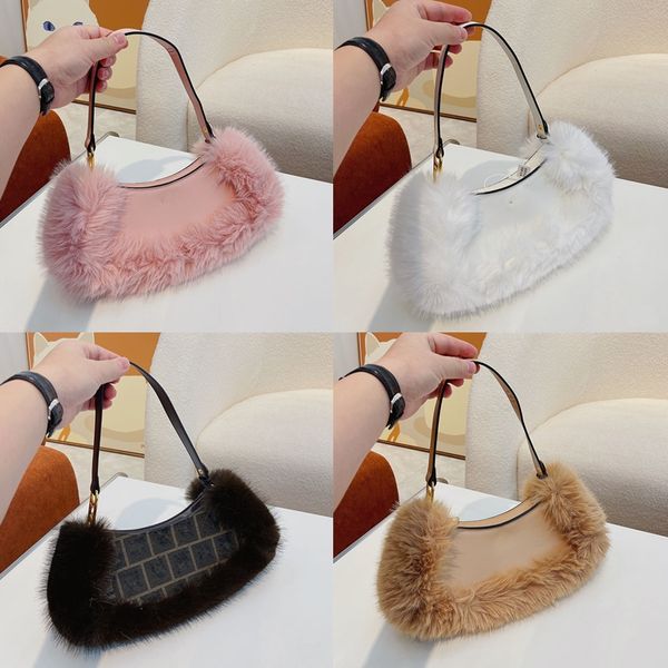

evening bag swing zipper open suede fabric lining grey boa and fox fur clutch fabric oval handbag