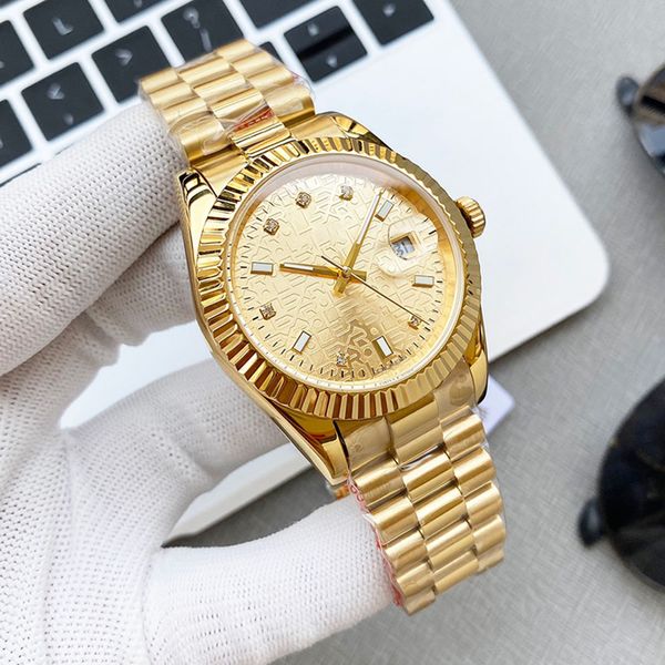 

mens watch automatic mechanical watches 41mm stainless steel strap diamond dial fashion wristwatch waterproof wristwatches gift, Slivery;brown