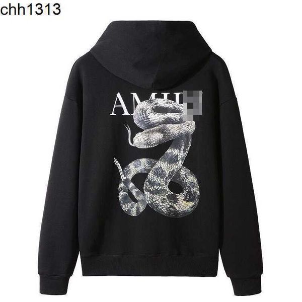 

hoodiesamirs personality python print youth hoodie jacket plush hoodie, Black