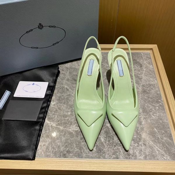 

new fashion women's sandals r high heel shoes pointed slippers thin heel triangular letter flat bottom non slip buckle 36-42, Black