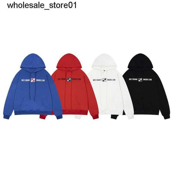 

men's hoodies designer sweatshirts winter new we11done letters soft rubber women fashion hoodie, Black
