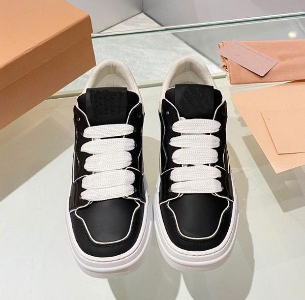 

white women miu small shoes new thick soles laces fashion casual patchwork high-new sports ladies holiday girls female thick-soles platform