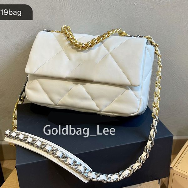 

shoulder bag crossbody bags handbag tote 26cm 20cm real lambs skin leather gold silver logo chain c letter designer 19 bags cf 19bag 255 han