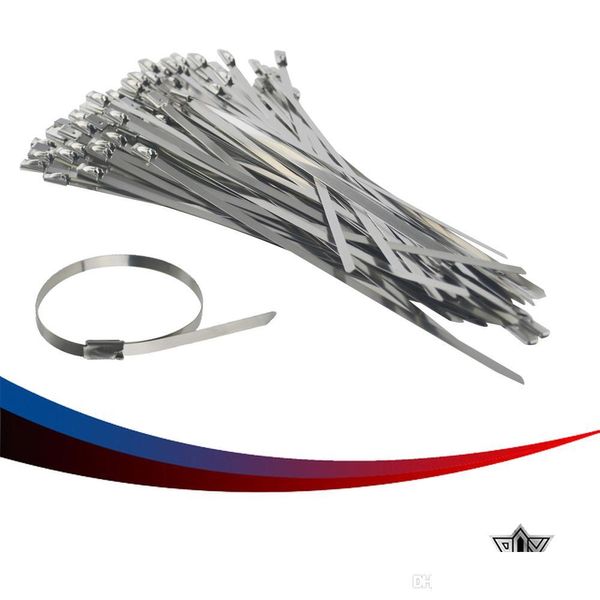 

other vehicle tools pqy racing 200mm x 12" / 300mm stainless steel header exhaust wrap self locking zip ties straps 100pcs pqy-sls02/ d