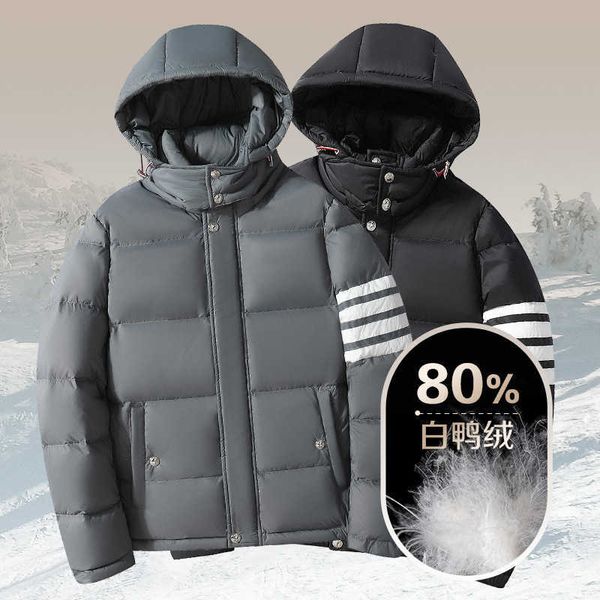 

fashion new winter white duck down jacket for men and women thickened warm couple coat, Black