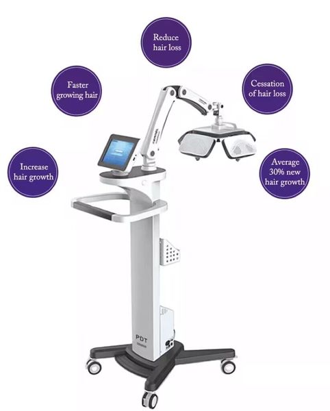 

latest 650 nm diode laser anti-hair loss trreatment machine hair loss restoration and regeneration device, Black
