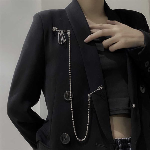 

pins brooches clip chain metal tassel pendant for women men couple overcoat suit shirt lel cloing accessory jewelry l221024, Gray