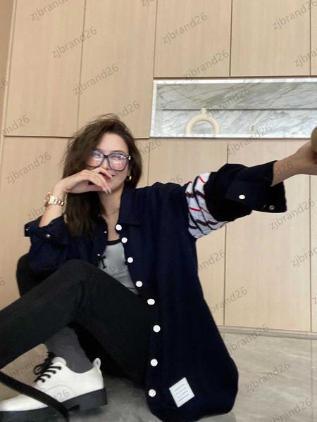 

fashion womens blouses single-breasted metal button lapel pocket shirts loose casual long sleeve stripes blouse senior sense commute women, White