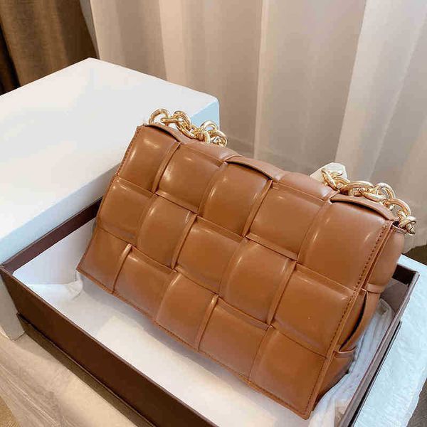 

shoulder bags thick chain woven shoulder bags women handbag leather designer brand crossbody female purses 221024