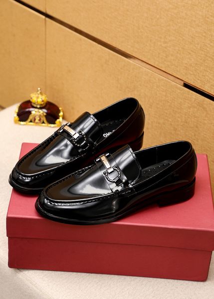 

men dress shoes fashion hand made party wedding office business slip on formal flats men outdoor casual loafers size 38-45, Black