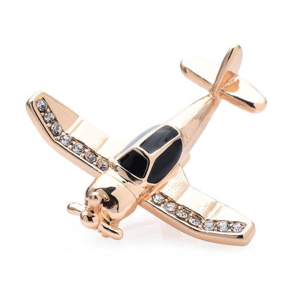 

pins brooches wuli baby enamel airplane for women men 2-color rhinone aircraft party casual brooch pin gifts l221024, Gray