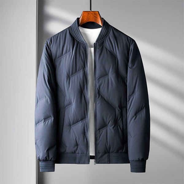 

high grade business light men's short 2022 new thickened baseball collar down jacket, Black