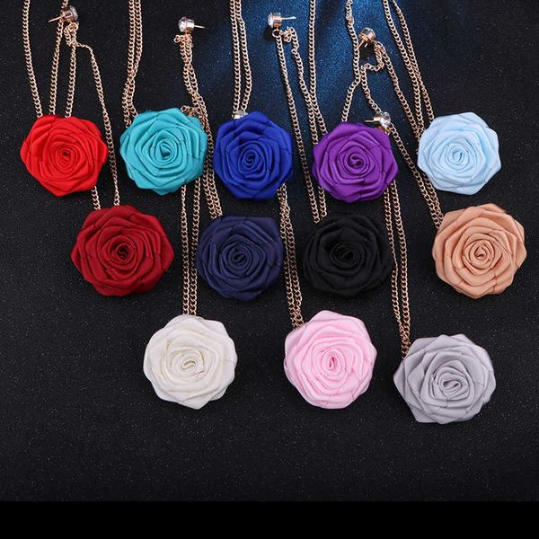 

pins brooches new hand-made rose flower clo art brooch tassel chain lel pin wedding party badge men's cloing decoration accessories l22, Gray