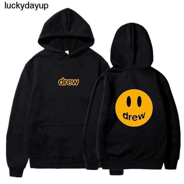 

men's hoodies designer drews sweatshirts hooded sweater men's sports long sleeve trendy print loose color hoodie men's hoodie, Black