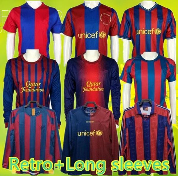 

1899 1999 barcelona retro soccer jerseys 96 97 07 08 09 10 11 xavi ronaldinho ronaldo rivaldo guardiola iniesta finals classic maillo long s, Black;yellow